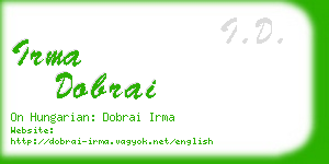 irma dobrai business card